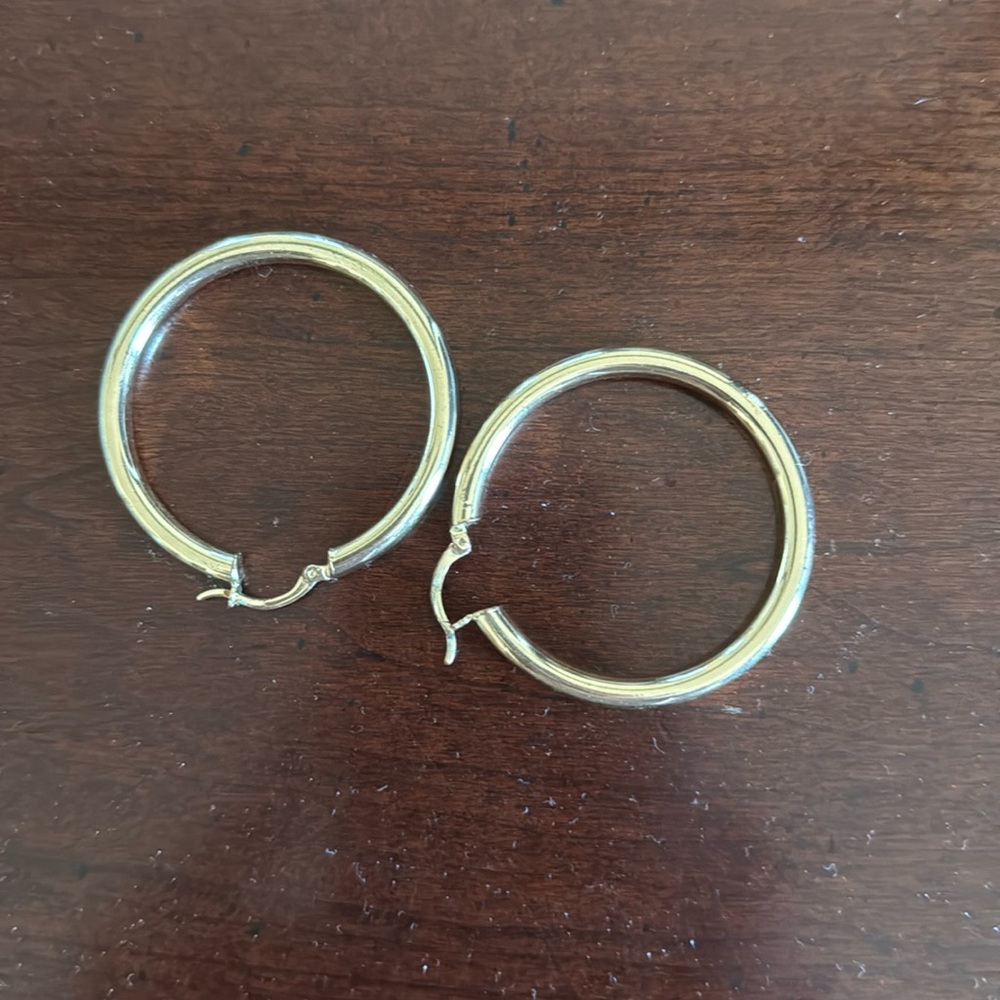 14k gold plated hoop earrings